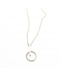 Collier artisanal argent rhodié pour femme collection INESS. Création minimaliste géométrique 2