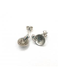 Boucle d'oreille argent structure organique bijou artisanal fait main 2
