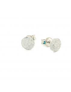 Clou d'oreille artisanal argent antiallergique effet diamanté 2