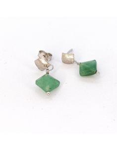 boucle d'oreille artisanale argent pierre fine aventurine collection lola justinjewels 2