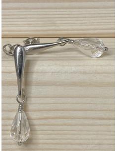 Pendant d'oreille argent et...