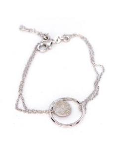Bracelet double chaine argent motif lili