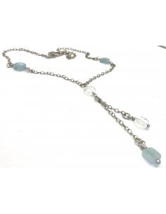 Collier Y aigue marine et... 2