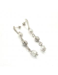 Pendant d'oreille argent et cristal de roche collection alexiane