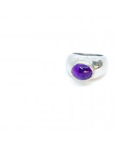 Bague argent pour femme bijoux artisanaux belgique avec pierre fine naturelle améthyste 2