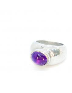Bague argent pour femme bijoux artisanaux belgique avec pierre fine naturelle améthyste