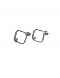 Boucle d'oreille artisanale en argent et diamant Polaris 2
