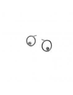 Perceuse d'oreille en argent rhodié avec diamant 0.04ct 2