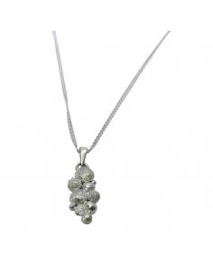 Collier argent pour femme demi sphères surfacées