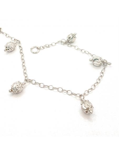 Bracelet artisanal argent rhodié antiallergique pour femme, collection Alexiane by Just'In Jewels