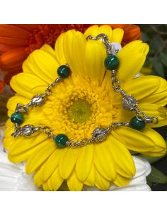 Bracelet argent et malachite, collection Alexiane by Just'In Jewels 2