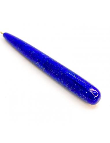 Pendentif long en lappis-lazuli monté sur or 18kt
