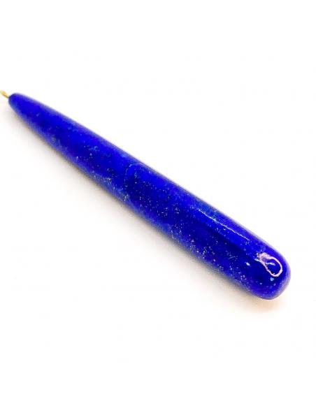 Pendentif long en lappis-lazuli monté sur or 18kt