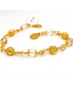 Bracelet artisanal vermeil avec cristal de roche, collection Alexiane by Just'In Jewels