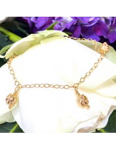 bracelet artisanal vermeil avec 5 perles diamantées collection Alexiane 2