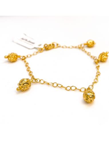 bracelet artisanal vermeil avec 5 perles diamantées collection Alexiane