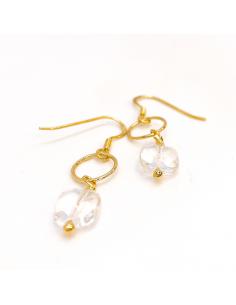 Crochet d'oreille vermeil avec cristal de roche collection charly 2