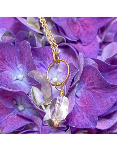 Collier artisanal vermeil et cristal CHARLY