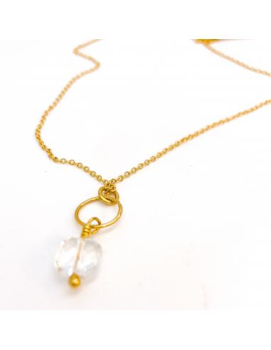 Collier artisanal vermeil et cristal CHARLY