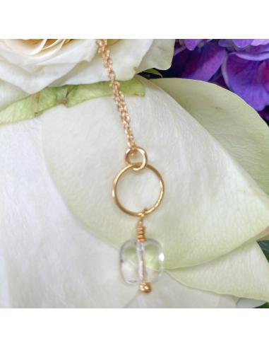 Collier artisanal vermeil et cristal CHARLY