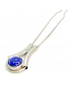 collier artisanal pour femme argent et lappis lazuli 2