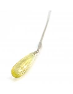 Collier artisanal justinjewels avec goutte facettée quartz citron