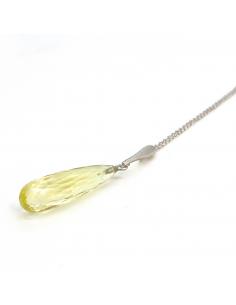 Collier artisanal justinjewels avec goutte facettée quartz citron 2