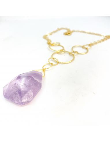 Collier vermeil artisanal améthyste