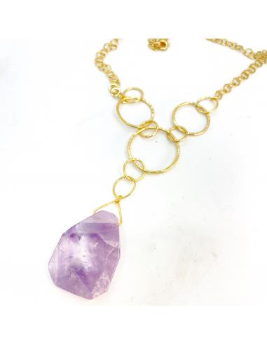 Collier vermeil artisanal améthyste