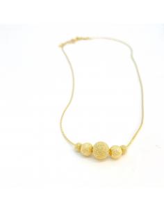 collier artisanal vermeil 5 perles diamantées 2