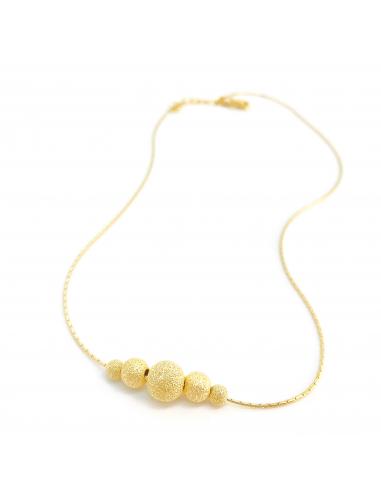 collier artisanal vermeil 5 perles diamantées