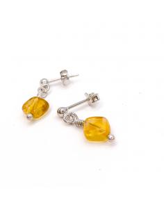 boucle d'oreille artisanale argent rhodié antiallergique Just'In Jewels