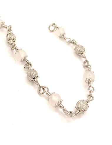 Bracelet Alexiane Quartz Rose argent rhodié