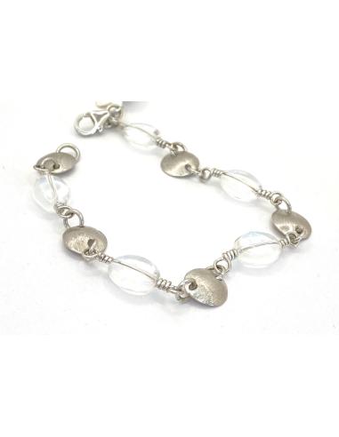 bracelet argent et cristal de roche création artisanale collection Augustine