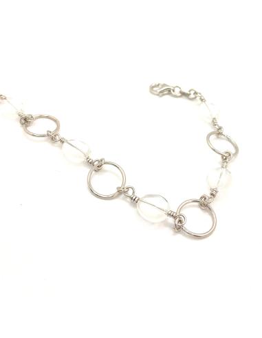 bracelet cristal de roche et argent rhodié collection Vero by Just'In Jewels bracelet artisanal