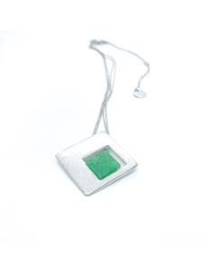 collier artisanal argent pour femme aventurine verte création fait main justinjewels