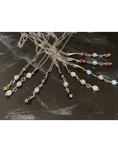 Collier artisanal argent rhodié et pierres fines peridot 2