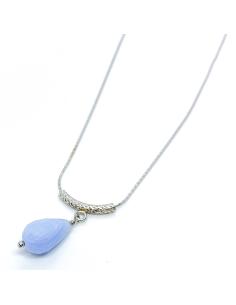 Collier artisanal argent rhodié avec calcédoine création JUST'IN JEWELS 2