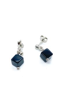 Boucle d'oreille artisanale argent antiallergique rhodié création artisanale  Just'In Jewels