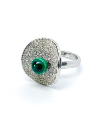 Bague artisanale ONDINE malachite T53