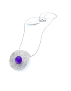 Collier artisanal argent rhodié nickelfree avec améthyste collection Ondine de chez JUST'IN JEWELS artisan certifié belge