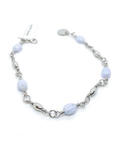 bracelet artisanal argent et calcedoine collection helina de Just'in jewels
