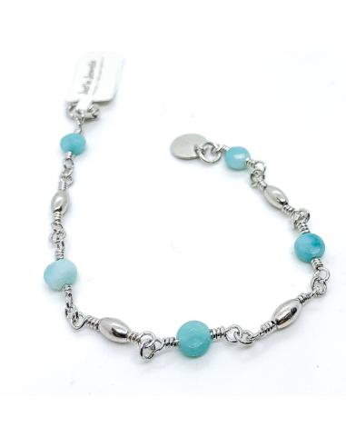 Bracelet artisanal argent Helina Amazonite