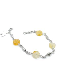 bracelet artisanal argent antiallergique pour femme avec pierre de soleil collection helina de Just'In Jewels 2