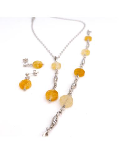 Bracelet artisanal argent Helina pierre de soleil