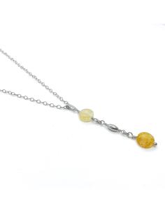 collier artisanal argent nickelfree rhodié avec pierre de soleil collection helina de Just'In Jewels 2