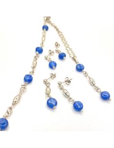 collier artisanal argent rhodié antiallergique avec véritable cyanite, collection hélina de Just'In Jewels 2
