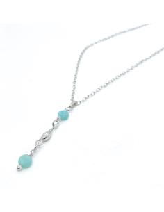 Collier argent rhodié antiallergique avec amazonite collection helina de Just'in jewels 2