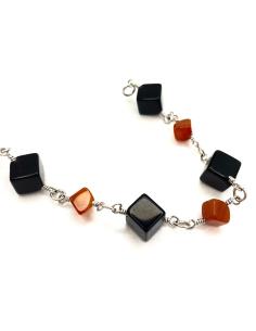 bracelet artisanal argent rhodié antiallergique avec pierres fines collection flo de chez JUST'IN JEWELS