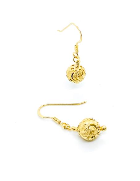 Crochet d'oreille argent vermeil bijou artisanal fait main par Just'in Jewels